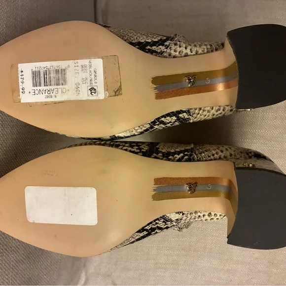 Sam Edelman Snake-Print Pointed Ankle Boots - Beige & Black - Picture 4 of 10